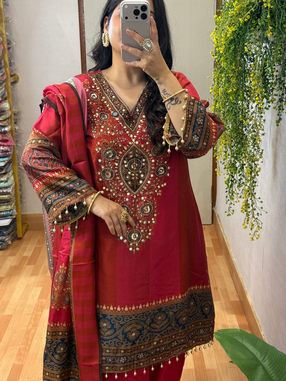 Karwachauth Special Maroon Suit