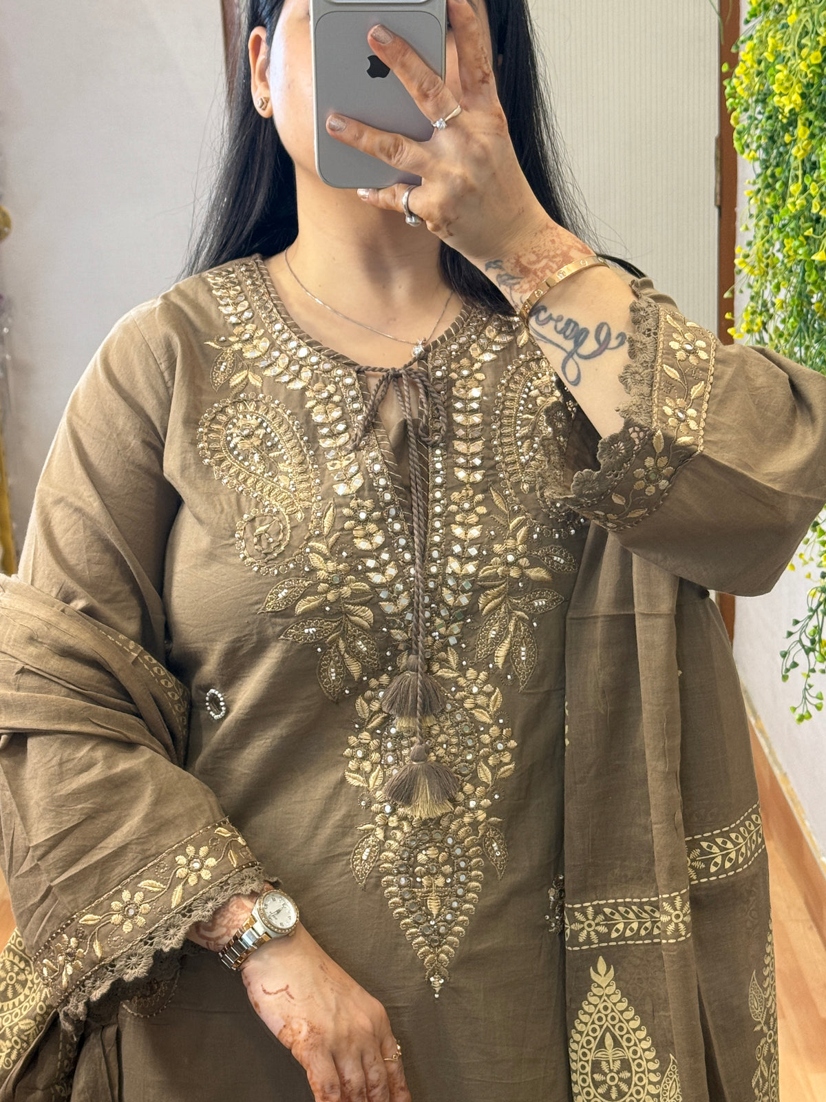 Brown Cotton Suit