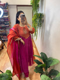 Embroidered Yoke Pleated Anarkali Suit